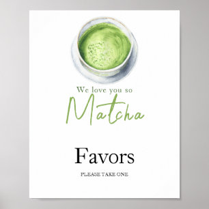 Matcha Latte Baby shower - Vänligen ta en souvenir Poster