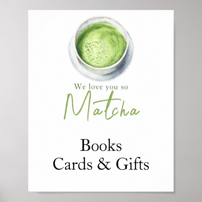 Matcha Latte - Books,  Cards and gifts baby shower Poster (Framsidan)