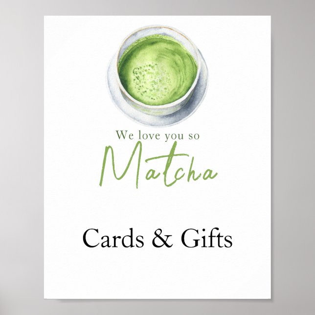 Matcha Latte Cards and gifts baby shower Poster (Framsidan)