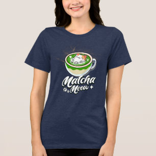 Matcha Latte & Cat Lovers Matcha Meow T Shirt