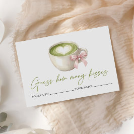 Matcha Latte How Many Kisses Bridal Game Tilläggskort