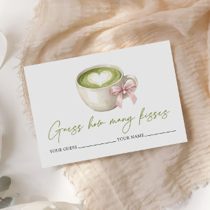 Matcha Latte Hur Många Kyssar Bröllopsspel Tilläggskort