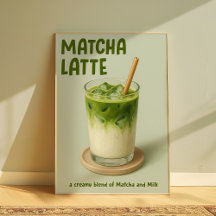 Matcha Latte Kitchen Wall Art, Matcha Älskare