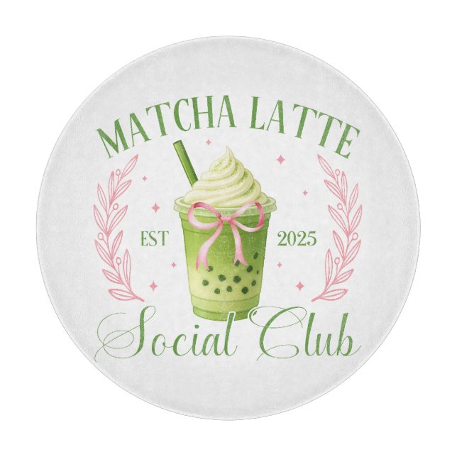 Matcha Latte Klubb Social Glass Round Clearing Boa (Framsidan)