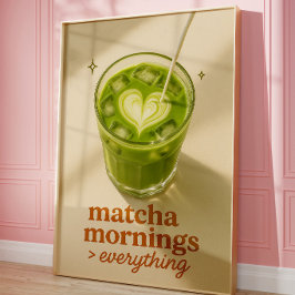 Matcha Latte Kökkencoffee Bar Väggkonst