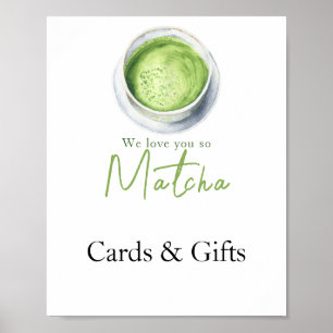 Matcha Latte Kort och presenter baby shower Poster
