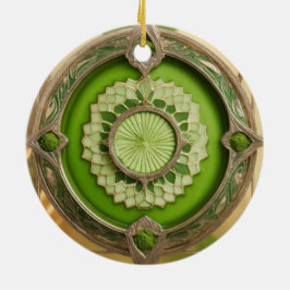 Matcha Latte Prism Ceramic Ornament