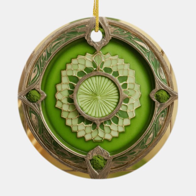 Matcha Latte Prism Ceramic Ornament (Baksidan)