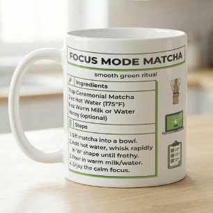 Matcha Latte Recept Fokusläge Kaffemugg