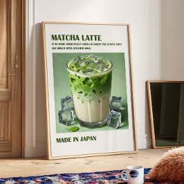 Matcha latte-utskrift, Matcha-Trendig-vägg Poster