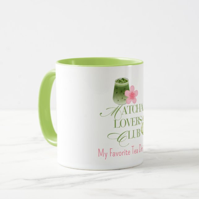 Matcha Lovers Club Gröna Te Macarons & Sakura Mugg (Framsida vänster)