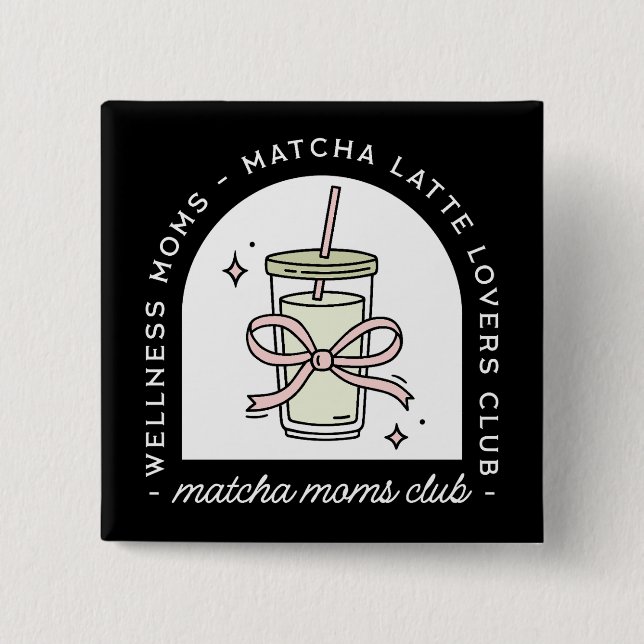 Matcha-mammaklubb rolig morgrupp knapp (Framsida)