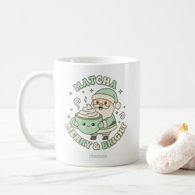 Matcha Merry & Bright Jul Tomte Kaffemugg (Med munk)