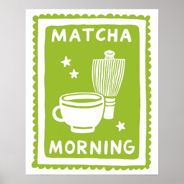 Matcha Morning Minimalistisk Köksinredning Poster (Framsidan)