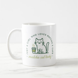 Matcha och kattälskare rolig bara en tjej kawaii kaffemugg