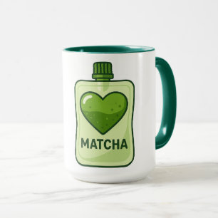 Matcha Serum Pouch med hjärtdesign Mugg