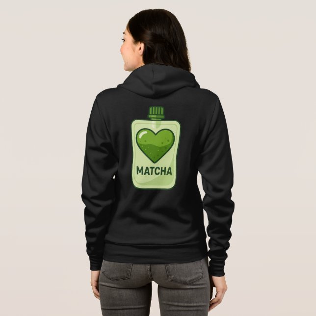 Matcha Serum Pouch med hjärtdesign T Shirt (Hel baksida)