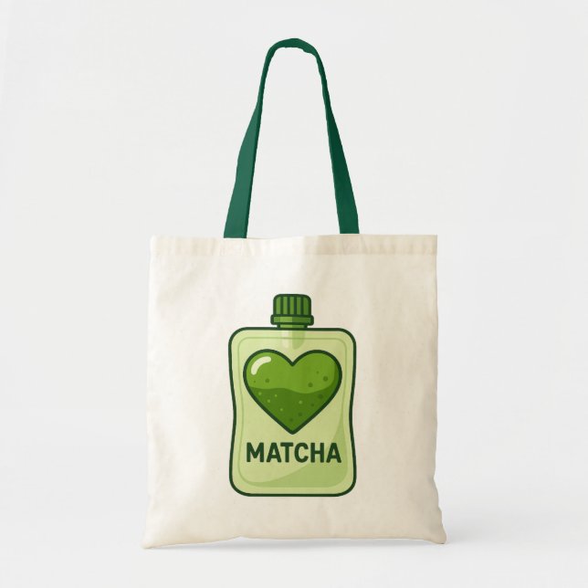 Matcha Serum Pouch med hjärtdesign Tygkasse (Framsidan)