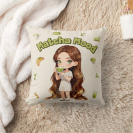 Matcha-stämning Estetisk Design Söt Grönt Te Vibba Kudde