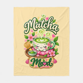 Matcha-stämning – Söt Kawaii-matchate  Fleecefilt