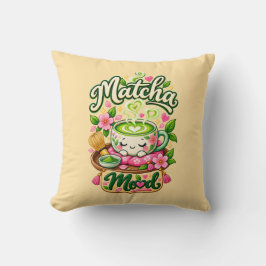 Matcha-stämning – Söt Kawaii-matchate Kudde