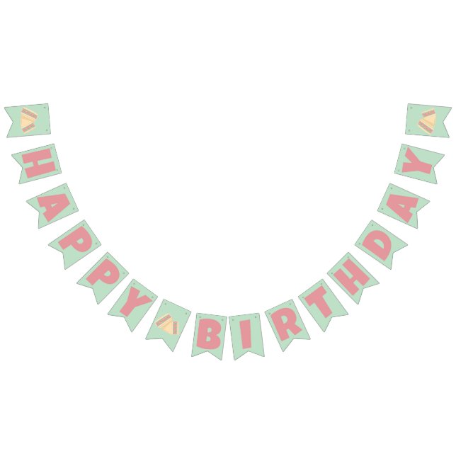 Matcha Strawberry Sandwich Grattis på födelsedagen Vimplar (Alla)