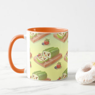 Matcha Swissrulle: Iron T grönt te Cake Art Mugg