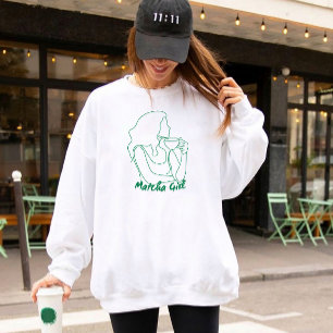 Matcha T-Shirt – Estetisk Matcha Älskare Tee Lång Ärmad Tröja