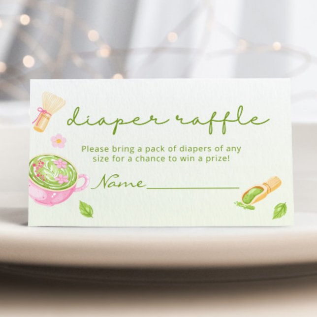 Matcha te baby shower blöja lotteri tilläggskort (Skapare uppladdad)