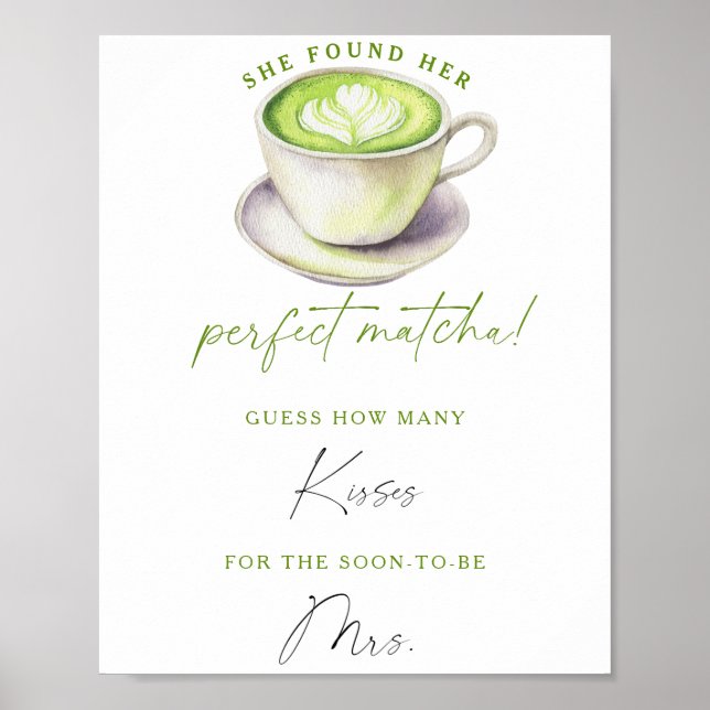 Matcha te bröllopsdusch Hur många kyssar Poster (Framsidan)