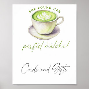 Matcha te Bröllopsdusch Kort och presenter Poster