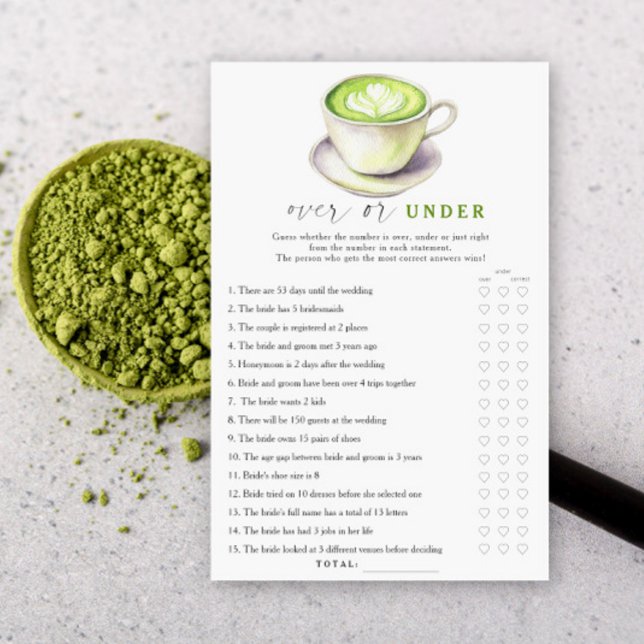 Matcha te bröllopsdusch Över eller under spel (Skapare uppladdad)