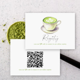 Matcha te bröllopsdusch QR-kod för önskelista Tilläggskort