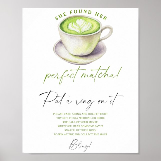 Matcha te bröllopsdusch Sätt en ring på det spelet Poster (Framsidan)