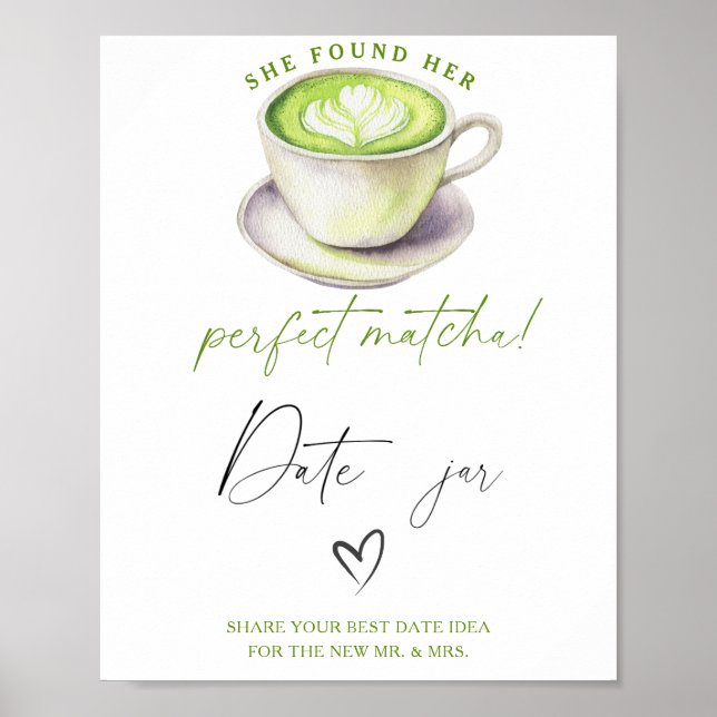 Matcha te-möhippa Datum kvällstexter Poster (Framsidan)