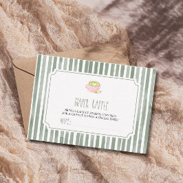 Matcha Te Sage Randig Baby Shower Blöja Lotteri Tilläggskort