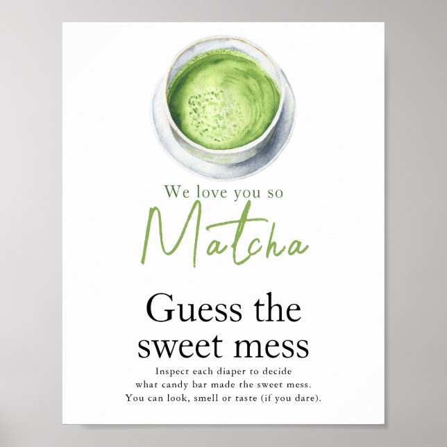 Matcha tebabyduschen gissar den söta  poster (Framsidan)