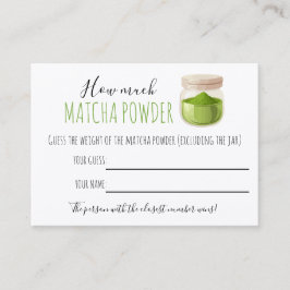 Matcha Theme Party Game Guessing Card Placeringskort