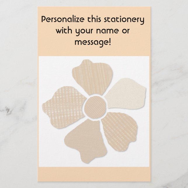 Matcha valfritt Färg Faux Fabric Collage Flower Brevpapper (Framsida)