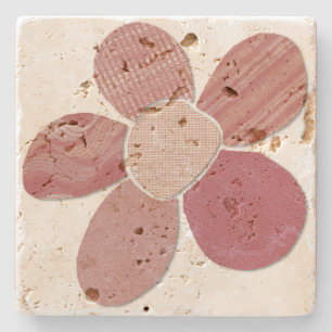 Matcha valfritt Färg Faux Fabric Collage Flower Underlägg Sten