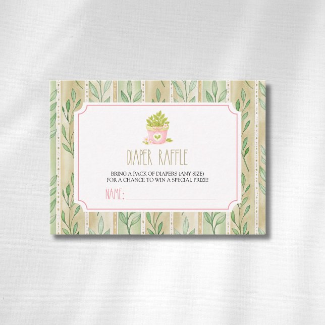 Matcha Växt Salvia Blad Randig Blöja Lotteri Tilläggskort (Skapare uppladdad)