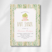 Matcha Växt Salvia Randiga Blad Tjej Bebis Shower