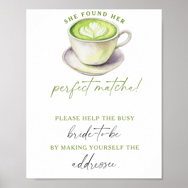 Matcha Wedding Help the busy bride Address Poster (Framsidan)