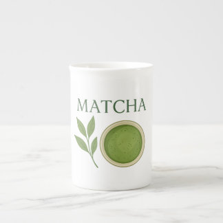 Matchablad och te illustration benporslin mugg