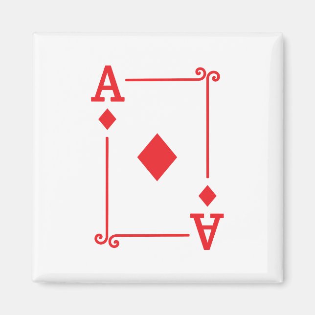 Matchande Ace Diamonds Kostym-kort för moderna Magnet (Framsidan)