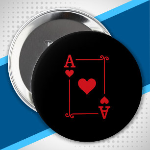 Matchande Ace Hearts-kort i Kostym Knapp
