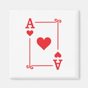 Matchande Ace Hearts-kort i Kostym Magnet