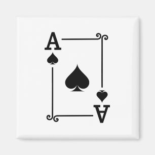 Matchande Ace Spades Kostym-kort för moderna Magnet