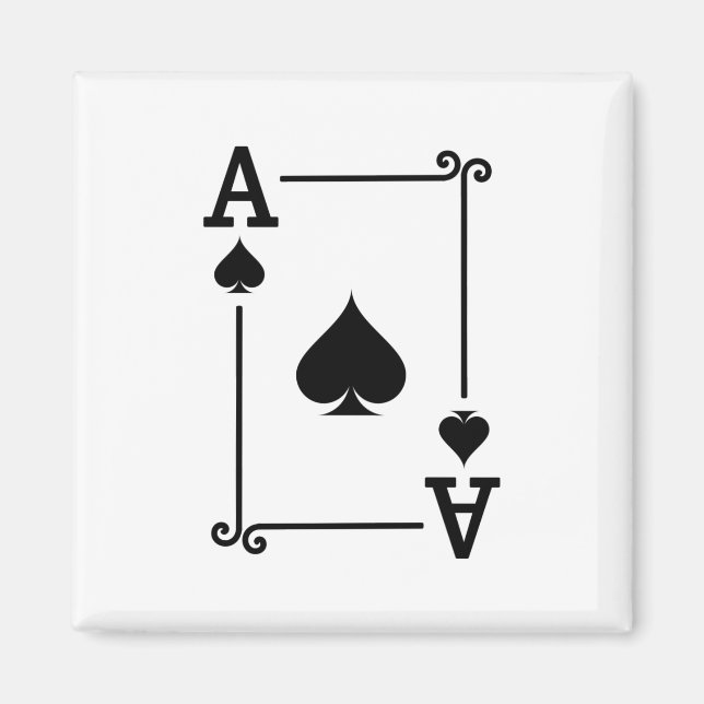 Matchande Ace Spades Kostym-kort för moderna Magnet (Framsidan)