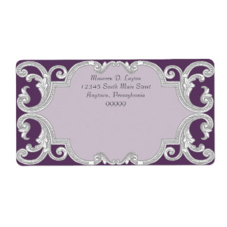 Matchande Adressetiketter för Tear Drop Snöre Plum Fraktsedel